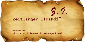 Zeitlinger Ildikó névjegykártya